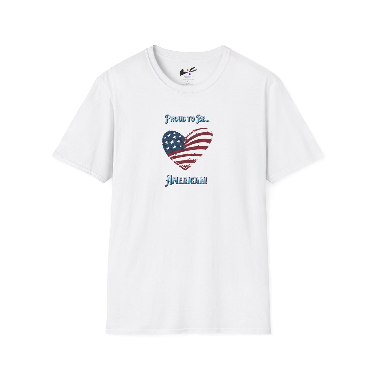 'Proud To Be...American!' Unisex Softstyle T-Shirt.