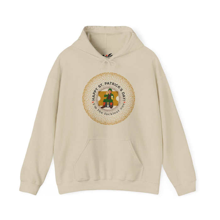 'Happy St. Patrick's Day! I am the luckiest one!' Unisex Heavy Blend™ Hooded Sweatshirt.