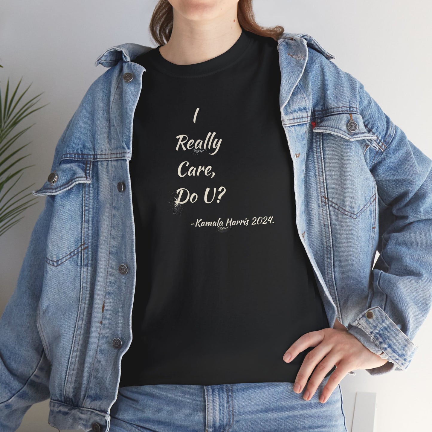 ' I Really Care, Do U? Kamala Harris 2024.' Unisex Heavy Cotton Tee.