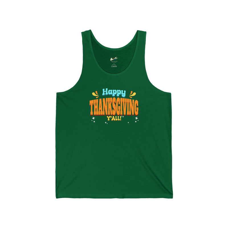 'Happy Thanksgiving, Y'all' Unisex Jersey Tank.