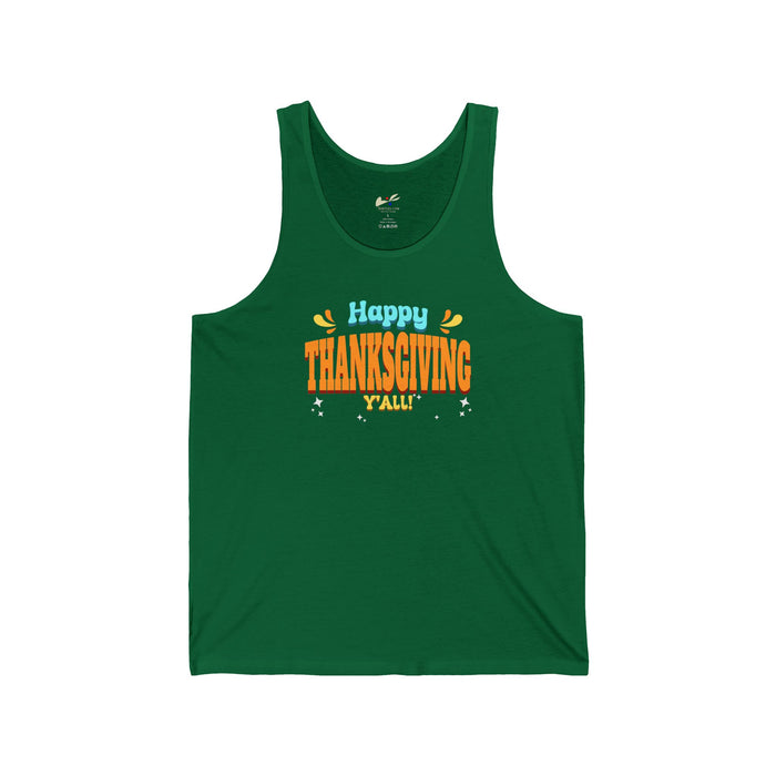 'Happy Thanksgiving, Y'all' Unisex Jersey Tank.