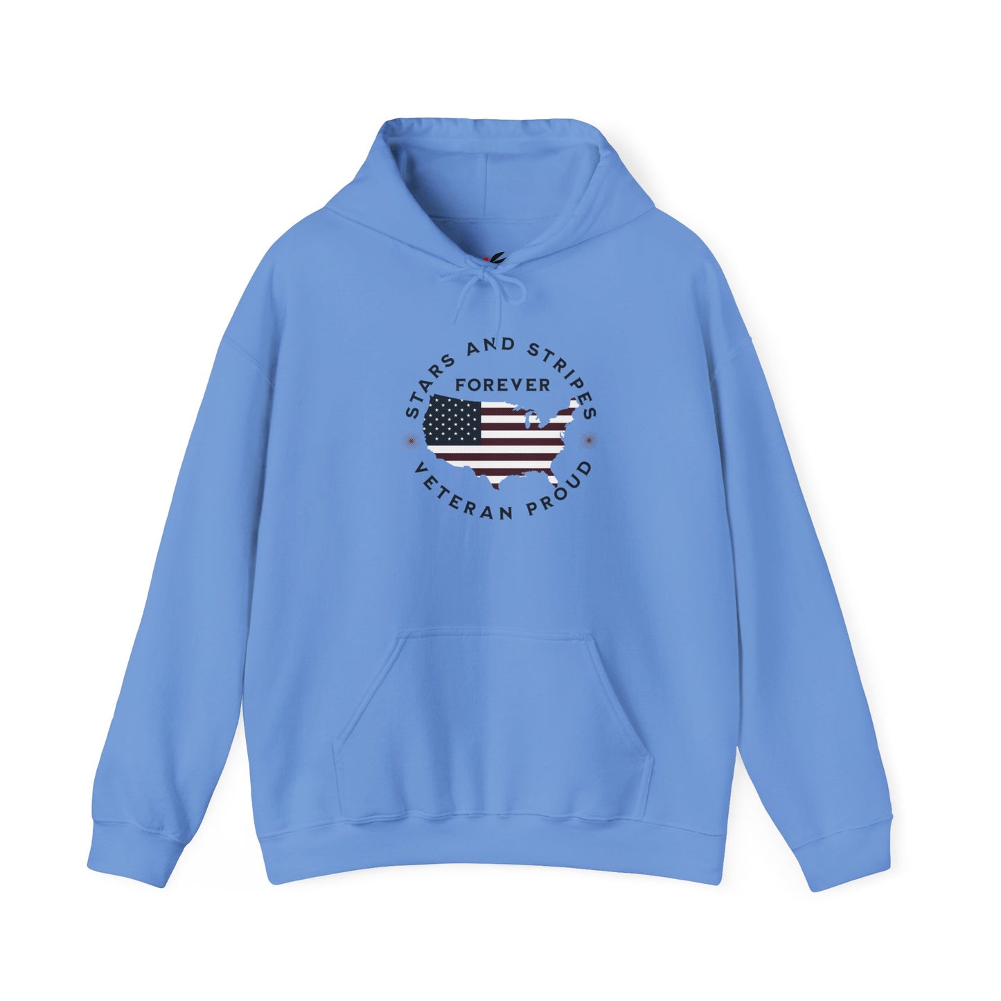 'Stars and Stripes Forever  -Veteran Proud-'  Unisex Heavy Blend™ Hooded Sweatshirt.