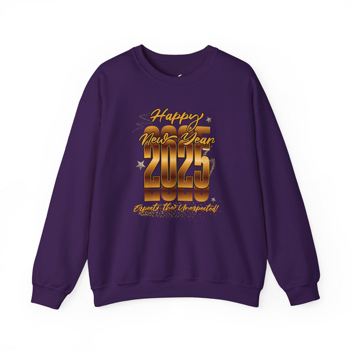 'Happy New Year's 2025, Expect the Unexpected' Sweatshirts Unisex Heavy Blend™ Crewneck Sweatshirt.