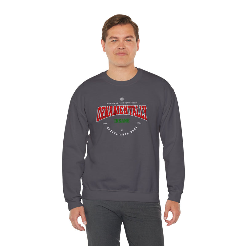 'Ornamentally Insane - Established 2024-' Unisex Heavy Blend™ Crewneck Sweatshirt.