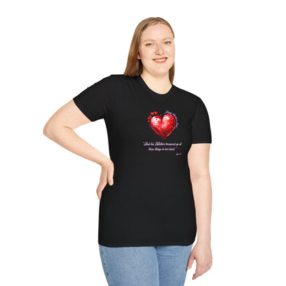 'Happy Mother's Day! "And His Mother Treasured Up All These Things In Her Heart"  Luke 2:51 Unisex Softstyle T-Shirt.