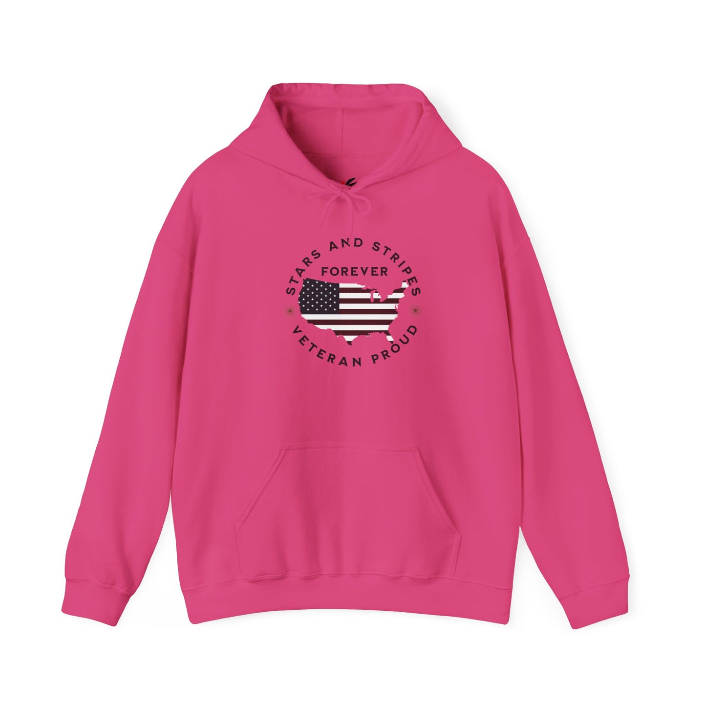 'Stars and Stripes Forever  -Veteran Proud-'  Unisex Heavy Blend™ Hooded Sweatshirt.