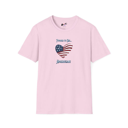 'Proud To Be...American!' Unisex Softstyle T-Shirt.