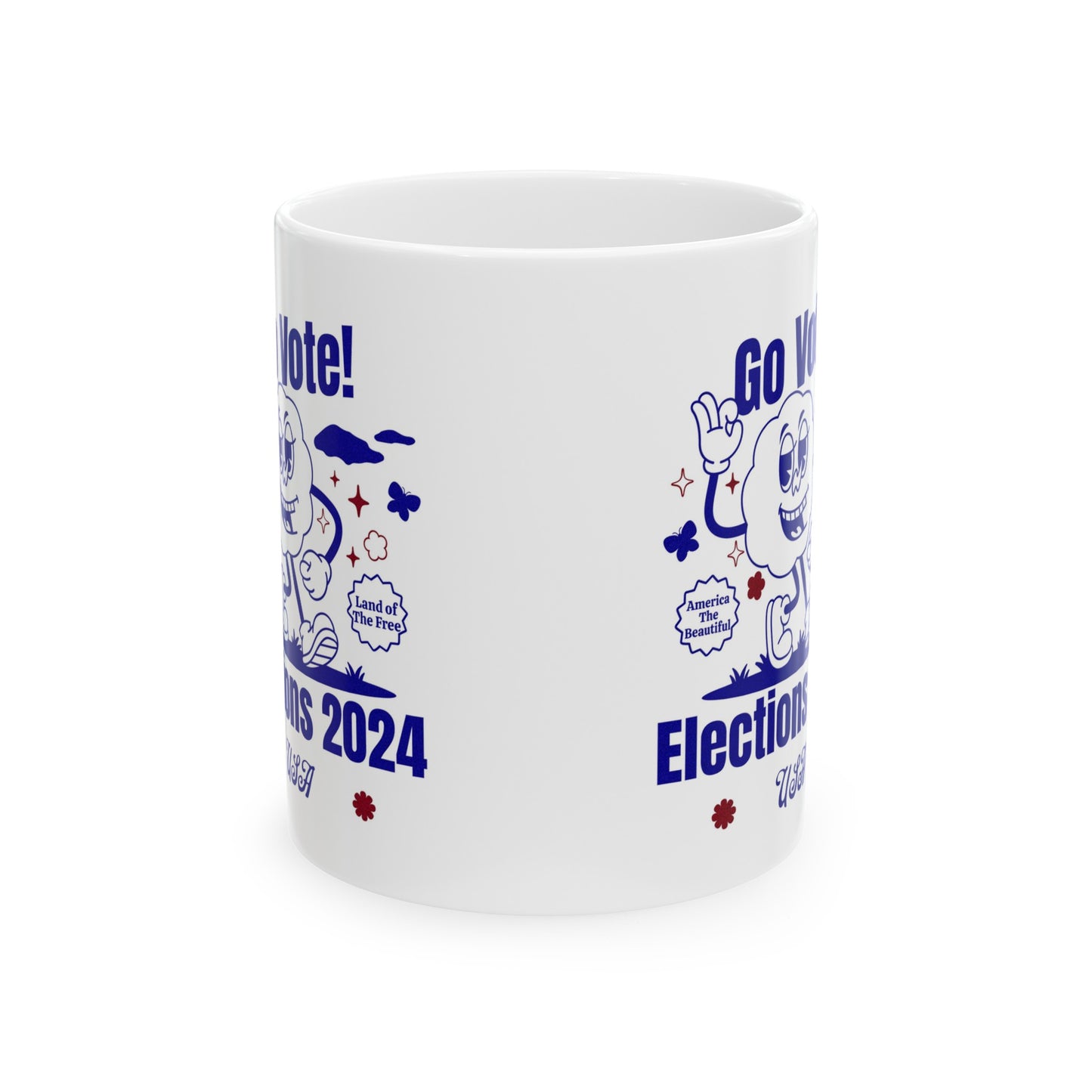 'Go Vote! Elections 2024 *USA*' White Ceramic Mug 11oz.