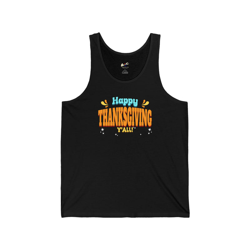 'Happy Thanksgiving, Y'all' Unisex Jersey Tank.