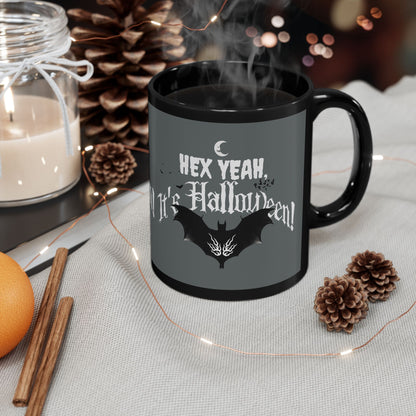 'Hex Yeah, It's Halloween' Black Mug (11oz).