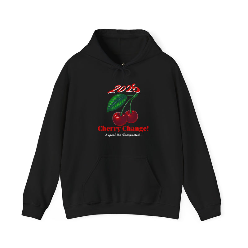 '2025 Cherry Change? Expect The Unexpected...' Unisex Heavy Blend™ Hooded Sweatshirt.