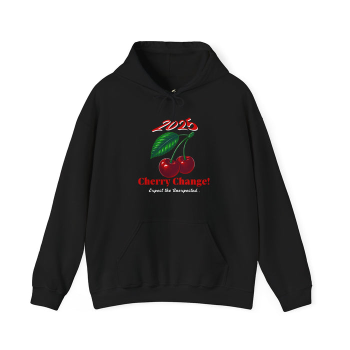 '2025 Cherry Change? Expect The Unexpected...' Unisex Heavy Blend™ Hooded Sweatshirt.