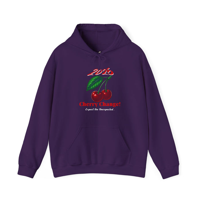 '2025 Cherry Change? Expect The Unexpected...' Unisex Heavy Blend™ Hooded Sweatshirt.