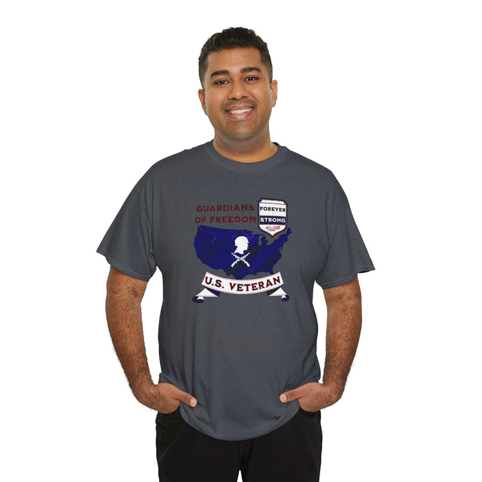 'Guardian Of Freedom, U.S. Veteran -Forever Strong-.' Unisex Cotton Tee.