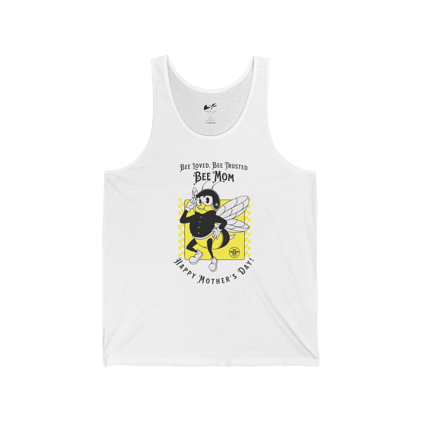 Bee Loved, Bee Trusted, Bee Mom...Happy Mother's Day!' Unisex Jersey Tank.