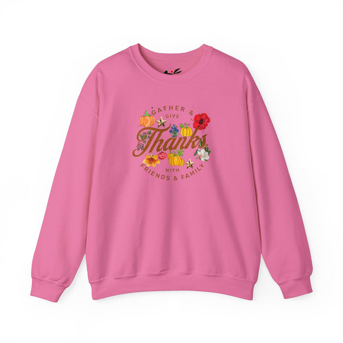 'Gather and Give Thanks with Friends and Family' Unisex Heavy Blend™ Crewneck Sweatshirt.