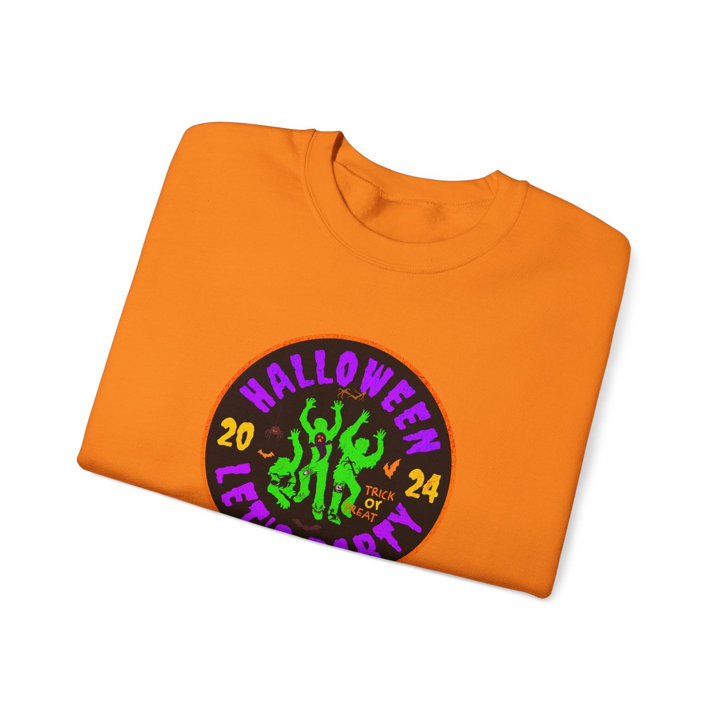 'Halloween 2024-Let's Party' Unisex Heavy Blend™ Crewneck Sweatshirt.