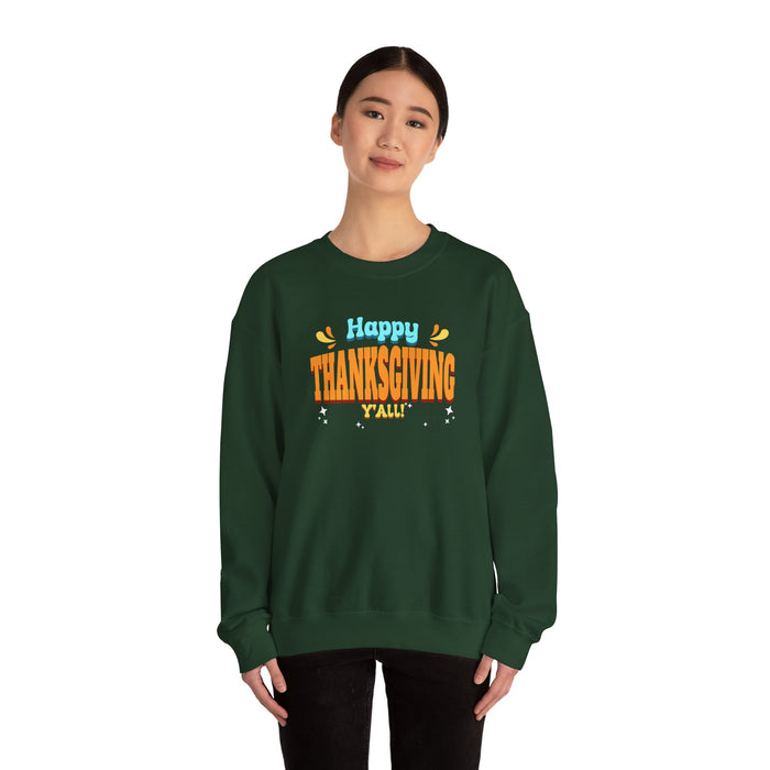 'Happy Thanksgiving, Y'all' Unisex Heavy Blend™ Crewneck Sweatshirt.