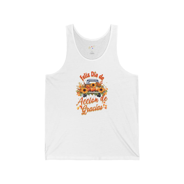 'Feliz Dia de Accion de Gracias' Unisex Jersey Tank.