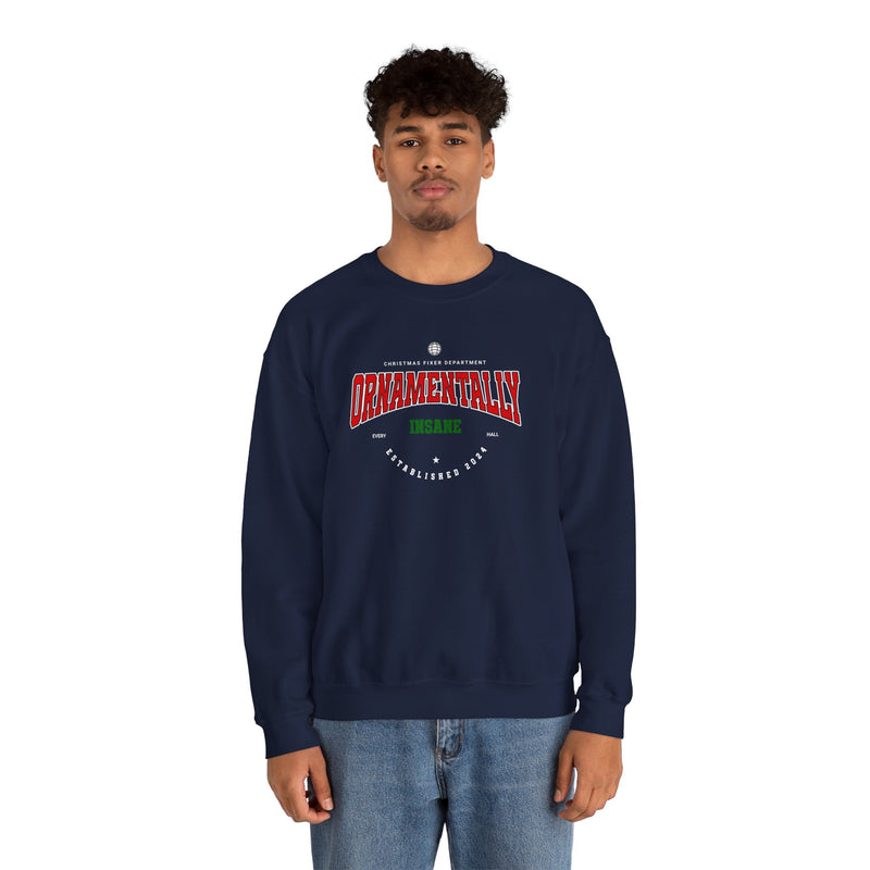 'Ornamentally Insane - Established 2024-' Unisex Heavy Blend™ Crewneck Sweatshirt.