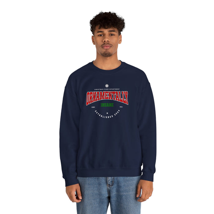 'Ornamentally Insane - Established 2024-' Unisex Heavy Blend™ Crewneck Sweatshirt.