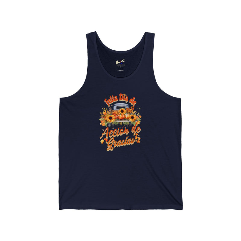 'Feliz Dia de Accion de Gracias' Unisex Jersey Tank.