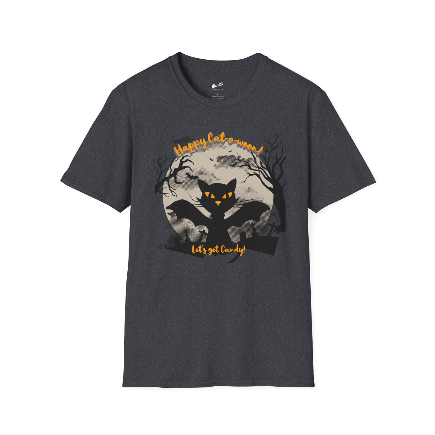 'Happy Cat-o-ween! Let's get Candy! Unisex Softstyle T-Shirt