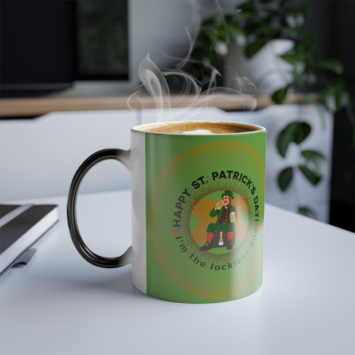 'Happy St. Patrick's Day! I'm The Luckiest One' Color Morphing Mug, 11oz.