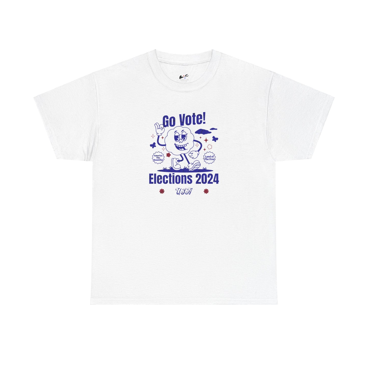 'Go Vote! Elections 2024 *USA*'   Unisex Medium Cotton Tee.