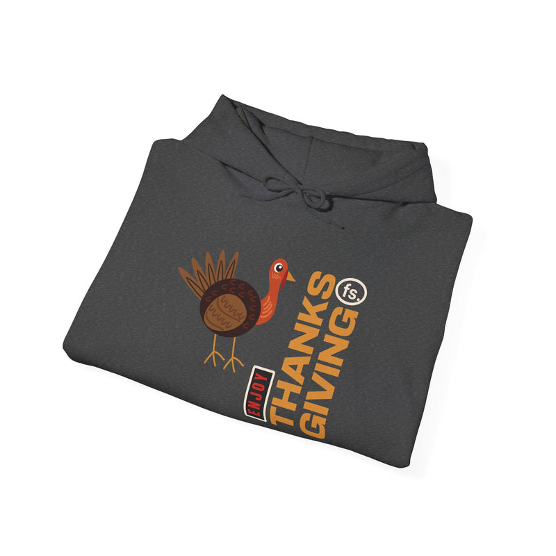 'Enjoy Thanks Giving fs.' Unisex Heavy Blend™ Hooded Sweatshirt.
