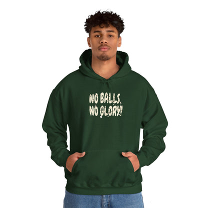 'No Balls, No Glory!' Unisex Heavy Blend™ Hooded Sweatshirt.