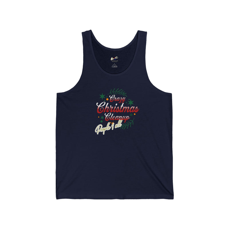 'Crazy Christmas Cleanup-People & All' Unisex Jersey Tank.