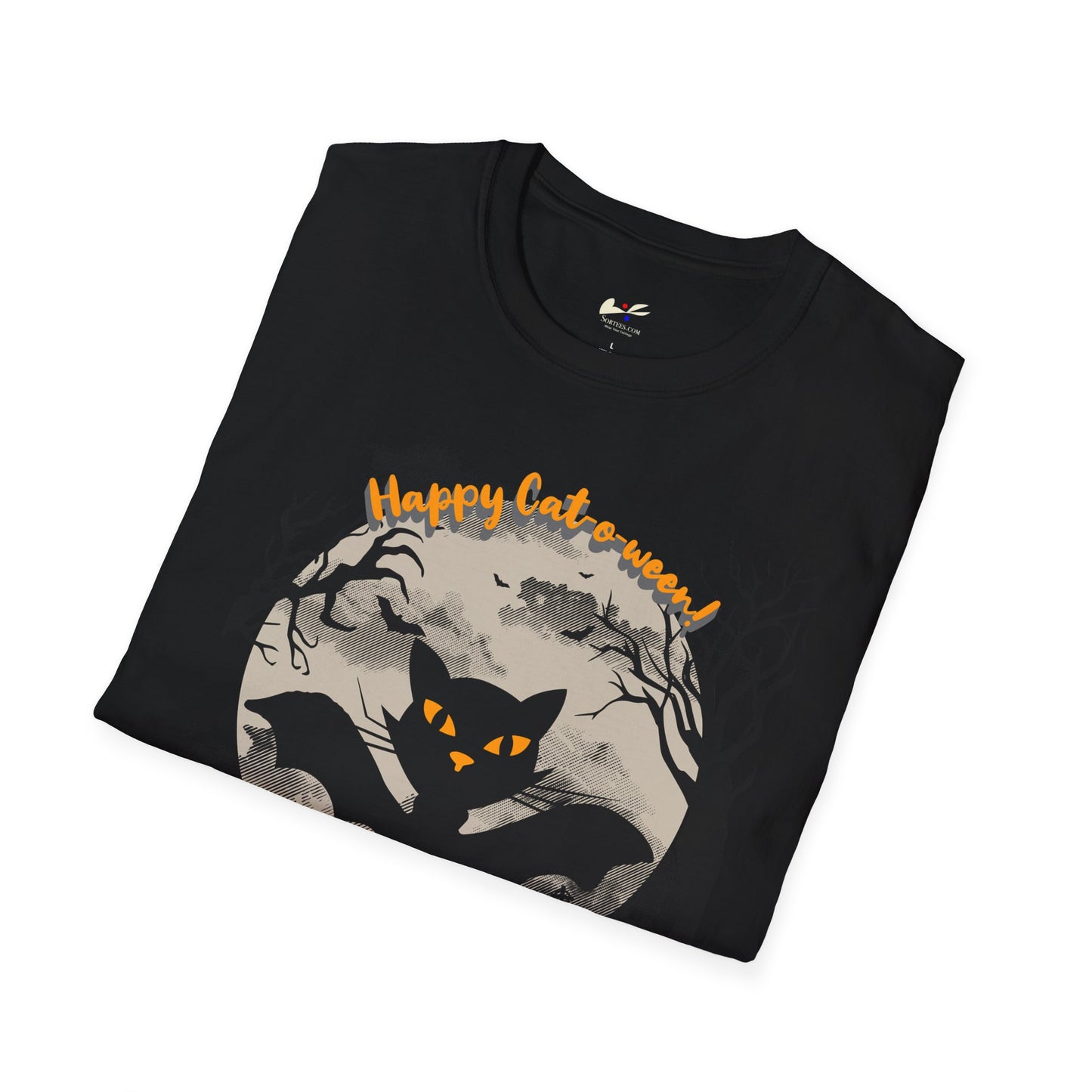 'Happy Cat-o-ween! Let's get Candy! Unisex Softstyle T-Shirt