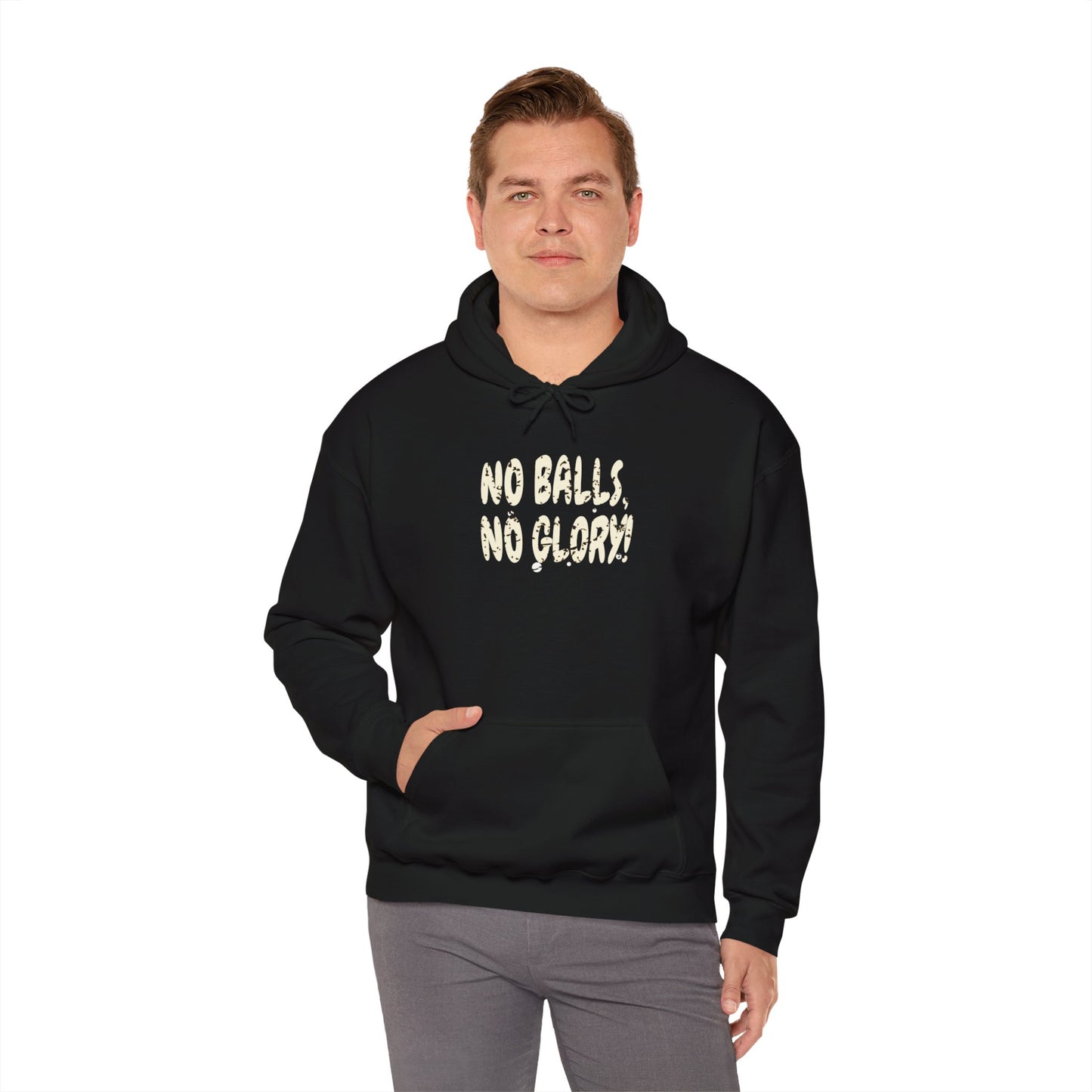 'No Balls, No Glory!' Unisex Heavy Blend™ Hooded Sweatshirt.