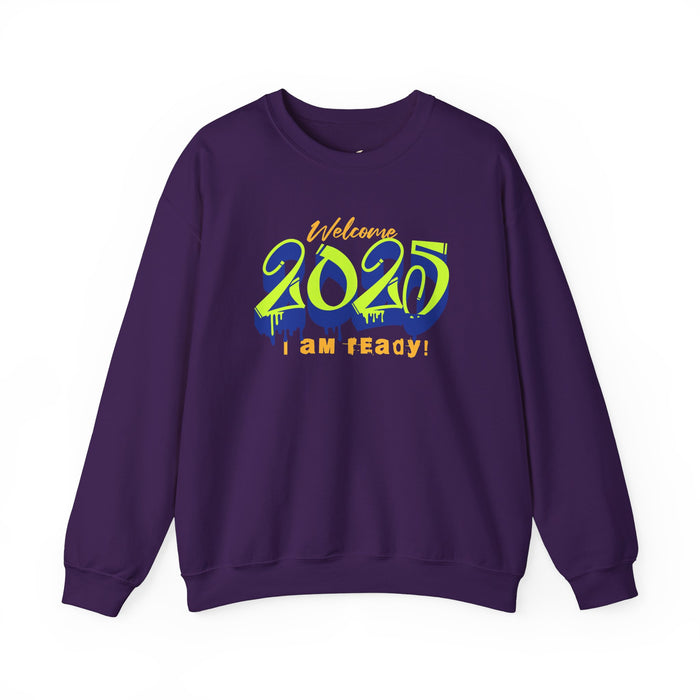 'Welcome 2025. I Am Ready' Unisex Heavy Blend™ Crewneck Sweatshirt.