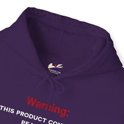 'Warning: This product contains peanuts...' Unisex Heavy Blend™ Hooded Sweatshirt.