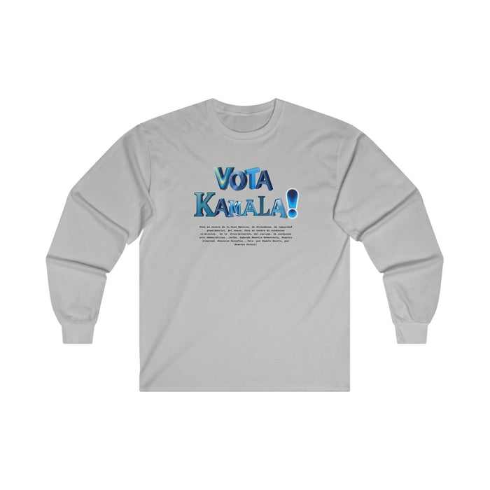 'Vota Kamala! Vota en contra de La Gran Mentira, de dictaduras, de immunidad presidencial, del acoso, Vota en contra de conductas criminales...'  Unisex Ultra Cotton Long Sleeve Tee