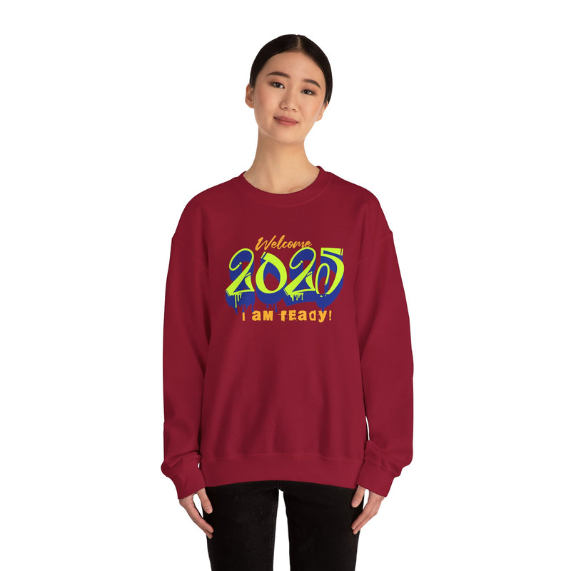 'Welcome 2025. I Am Ready' Unisex Heavy Blend™ Crewneck Sweatshirt.