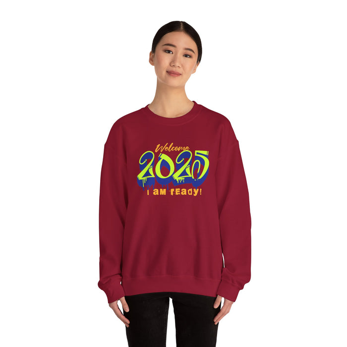 'Welcome 2025. I Am Ready' Unisex Heavy Blend™ Crewneck Sweatshirt.