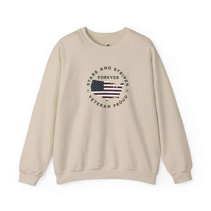 'Stars and Stripes Forever -Veteran Proud-'  Unisex Heavy Blend™ Crewneck Sweatshirt.