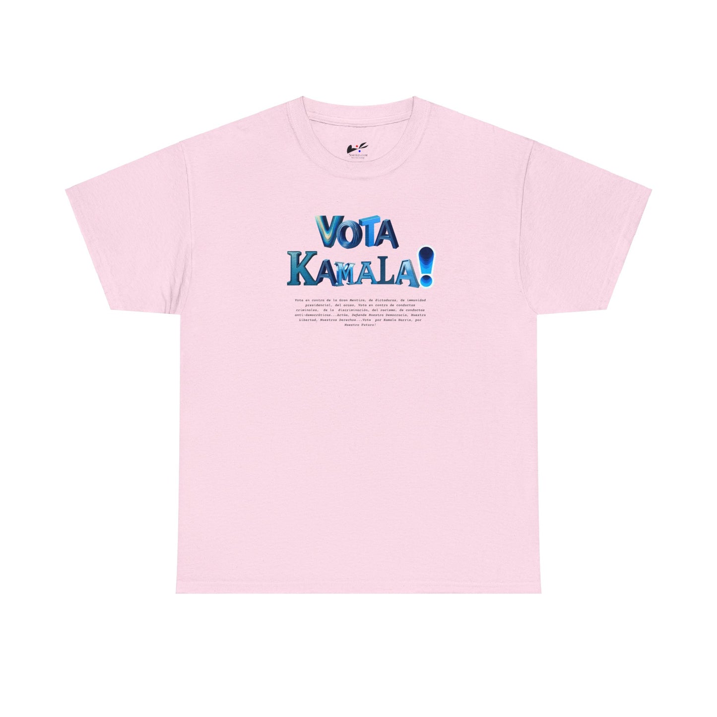 'Vota Kamala!, Vota en contra de la Gran Mentira, de dictaduras, de immunidad presidencial,  del acoso, Vota en contra de conductas criminales...' Unisex Heavy Cotton Tee