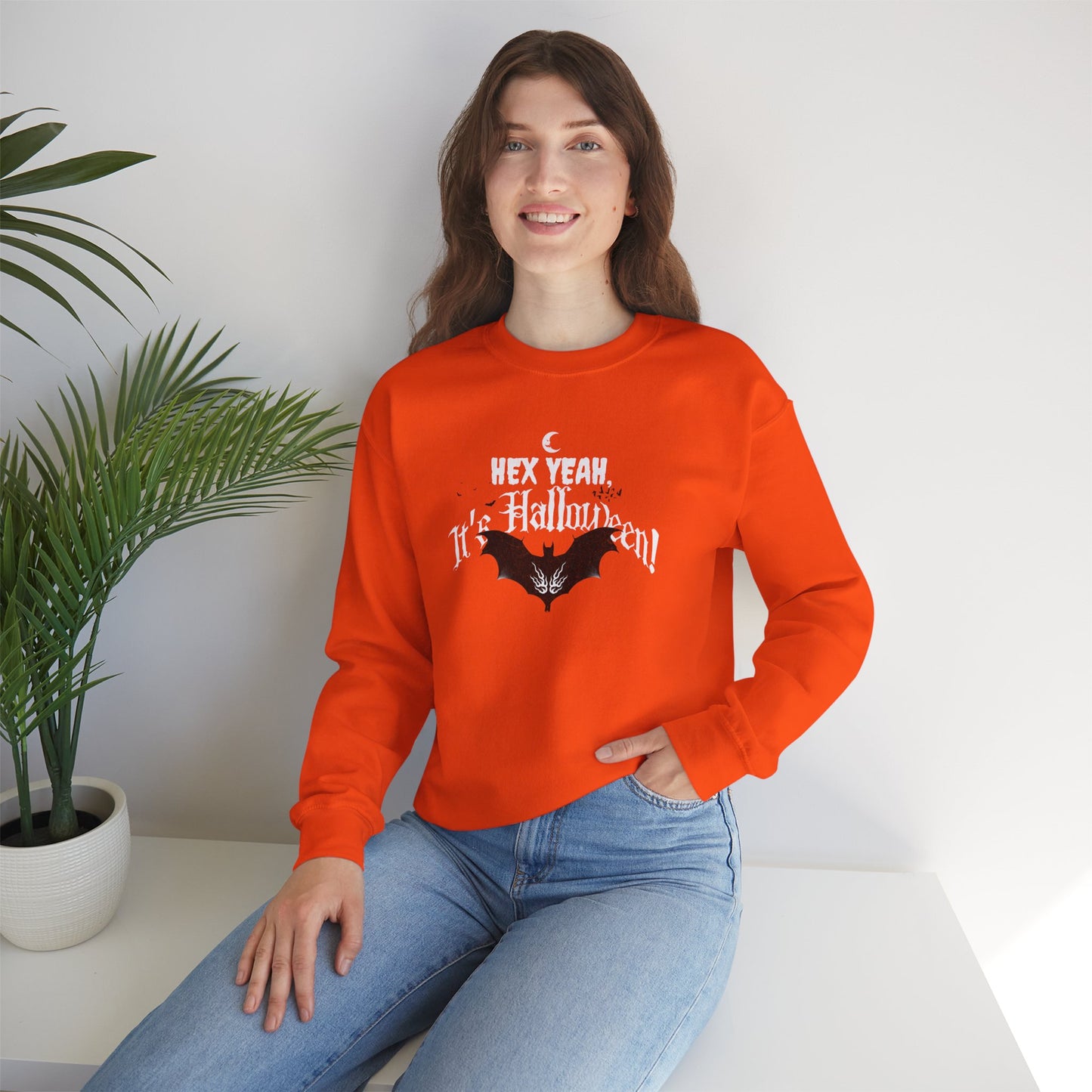 'Hex Yeah, It's Halloween!' Unisex Heavy Blend™ Crewneck Sweatshirt.