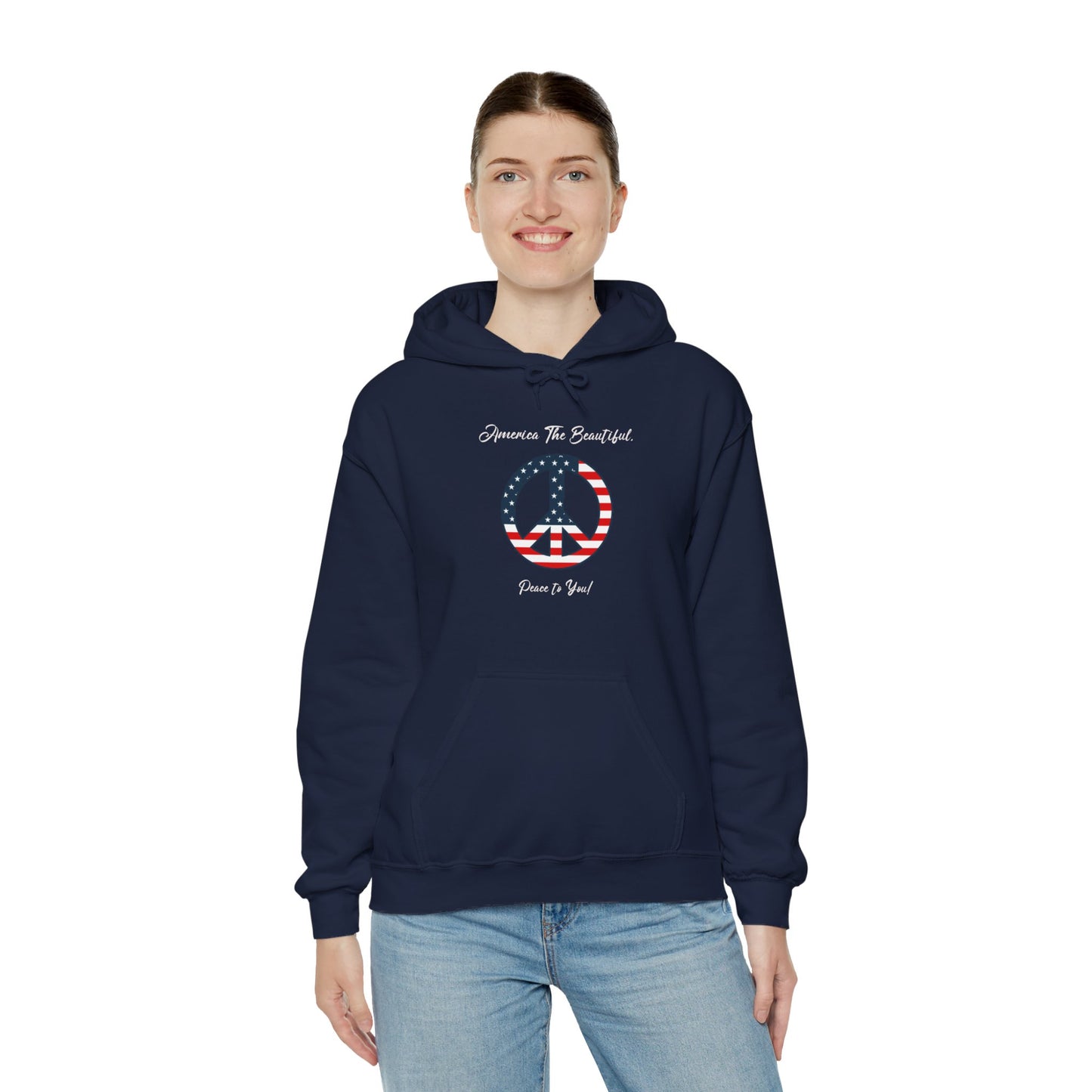 'America The Beautiful...Peace To You!' Unisex Heavy Blend™ Hooded Sweatshirt.