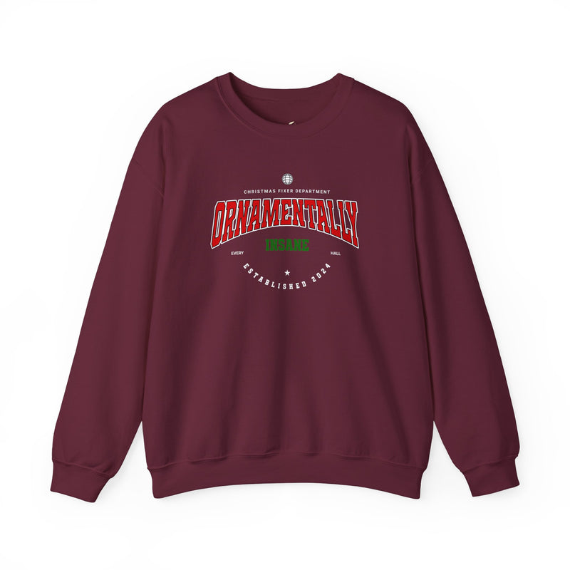 'Ornamentally Insane - Established 2024-' Unisex Heavy Blend™ Crewneck Sweatshirt.