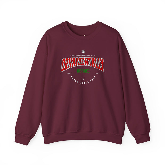 'Ornamentally Insane - Established 2024-' Unisex Heavy Blend™ Crewneck Sweatshirt.
