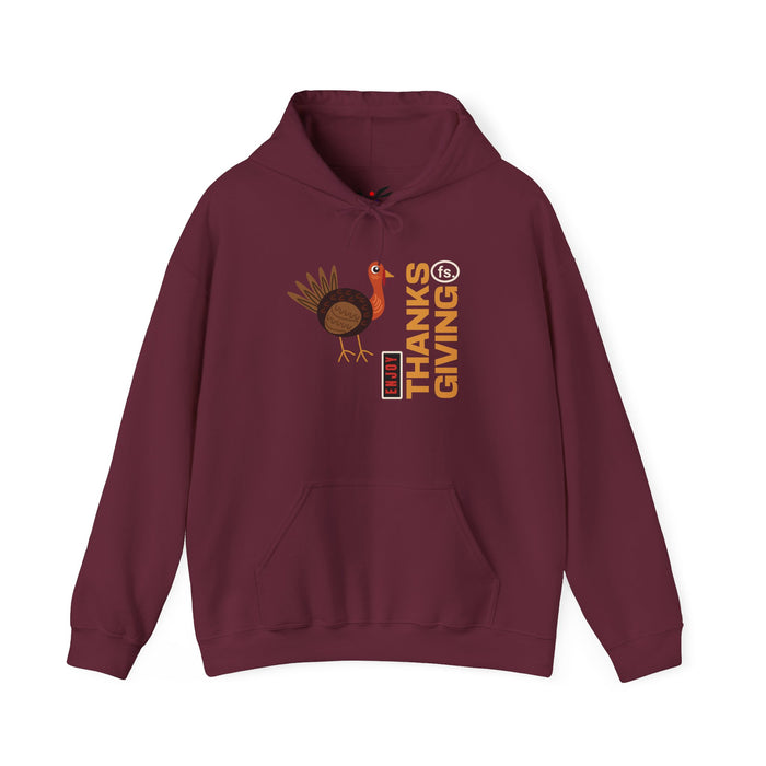 'Enjoy Thanks Giving fs.' Unisex Heavy Blend™ Hooded Sweatshirt.