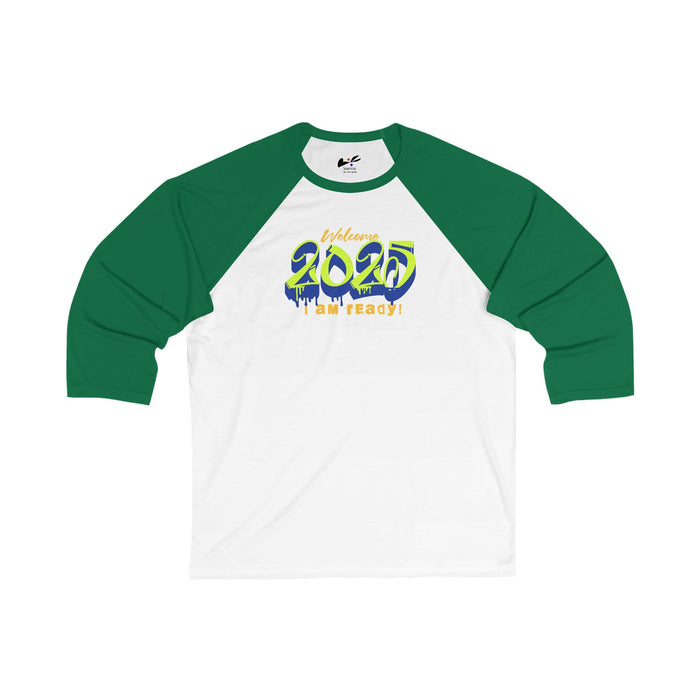 'Welcome 2025, I Am Ready' Unisex 3\4 Sleeve Baseball Tee.