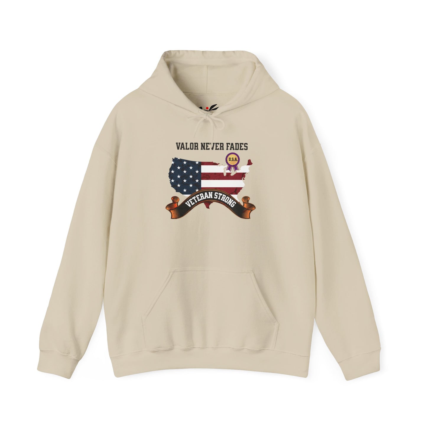 'Valor Never Fades, Veteran Strong' Unisex Heavy Blend™ Hooded Sweatshirt.