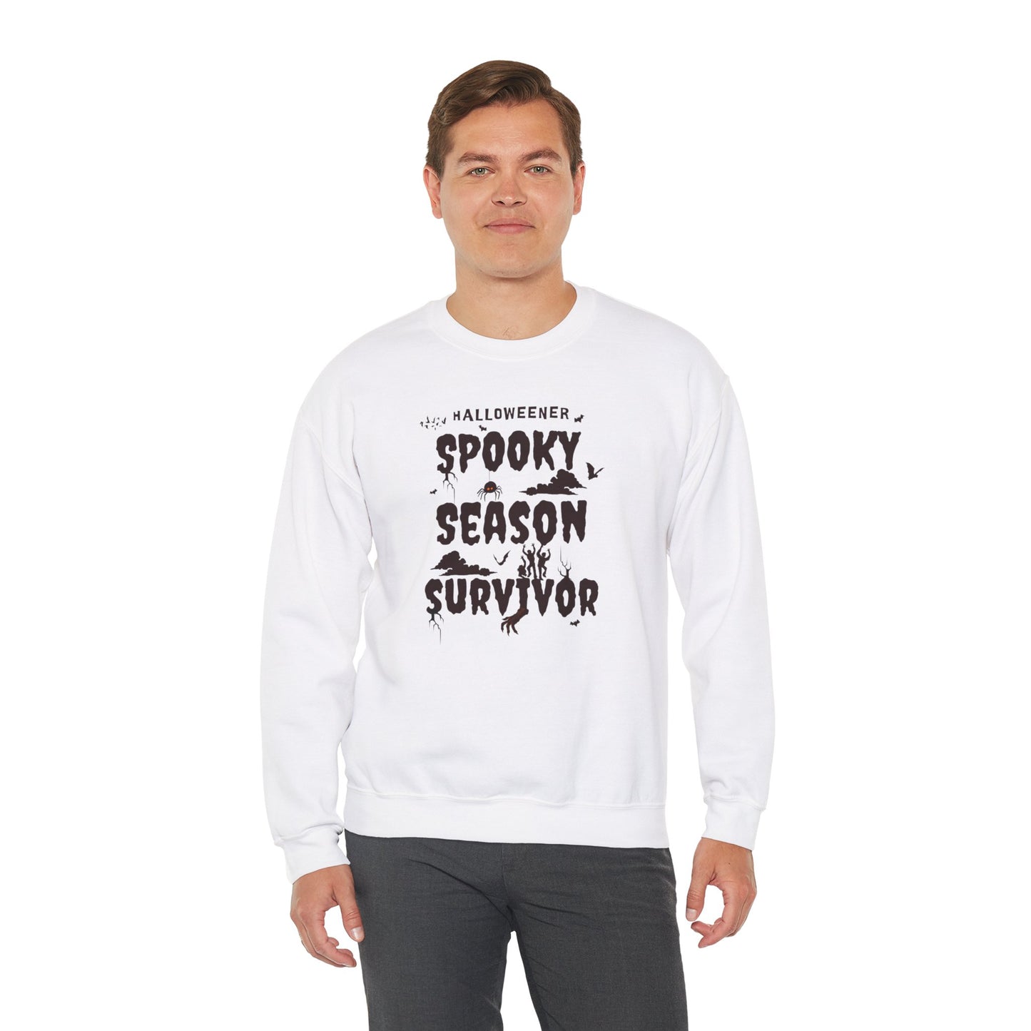 'Spooky Season Survivor' Unisex Heavy Blend™ Crewneck Sweatshirt.