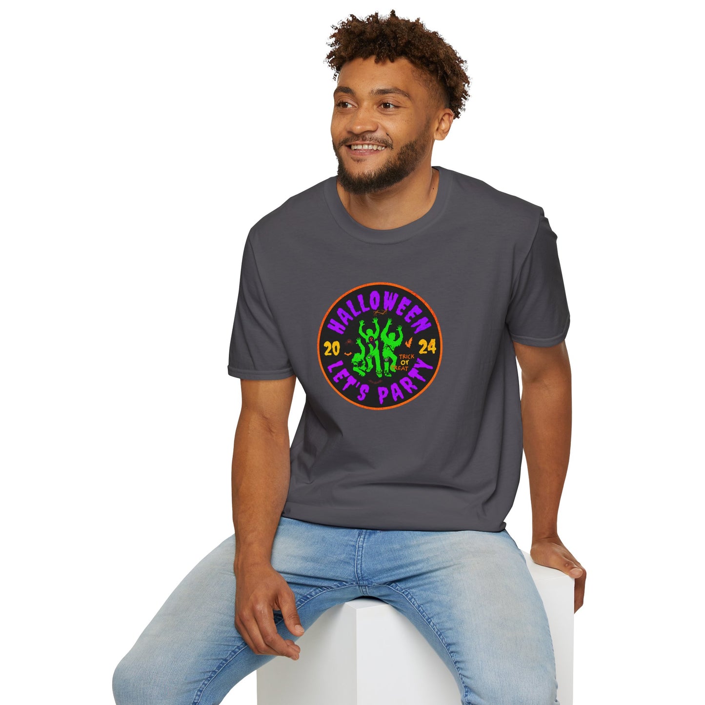 'Halloween 2024-Let's Party' Unisex Softstyle T-Shirt.